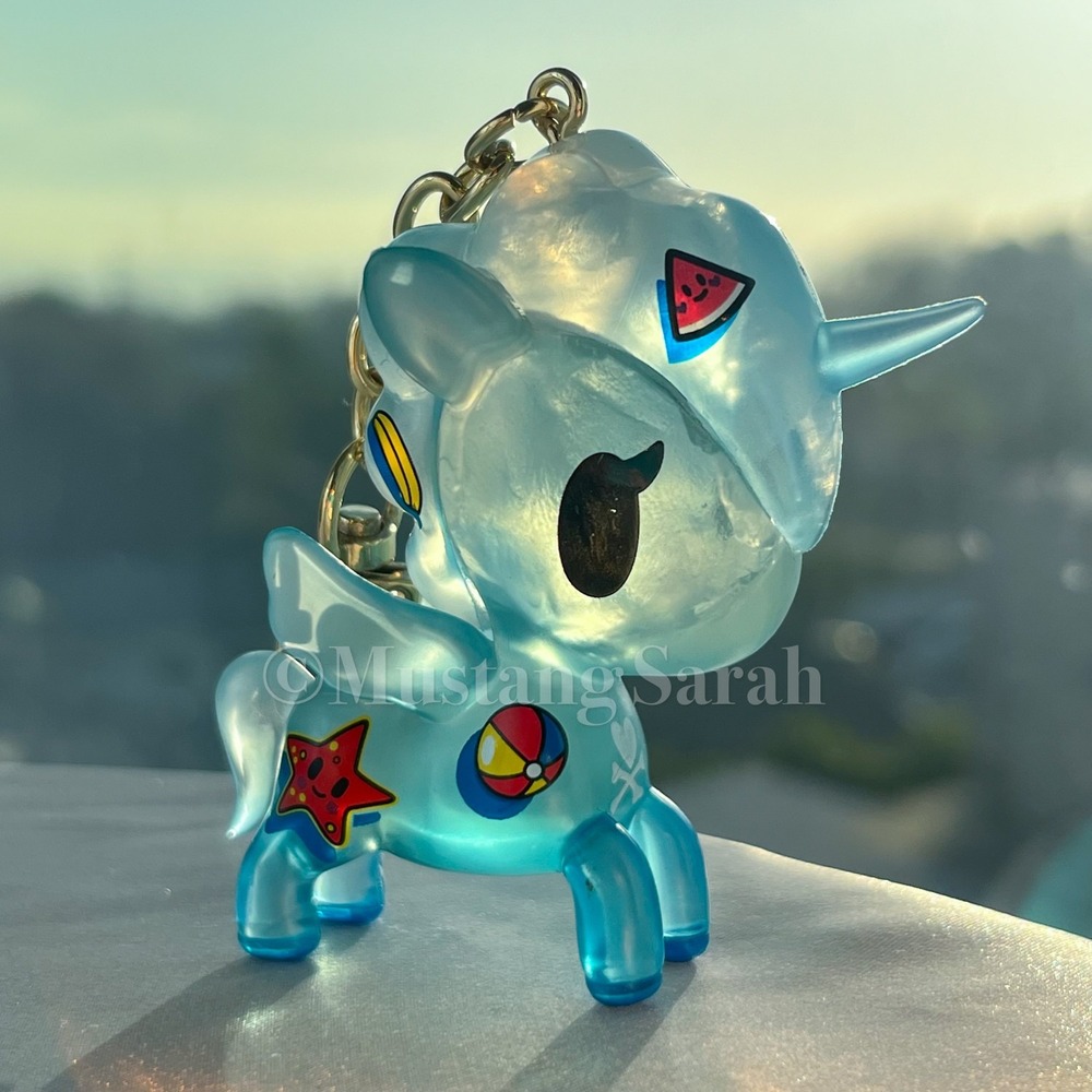 Tokidoki Pool Party Unicorno Bag Charm Keychain Blue Unicorn Rare